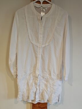 White Cotton Tunic Blouse